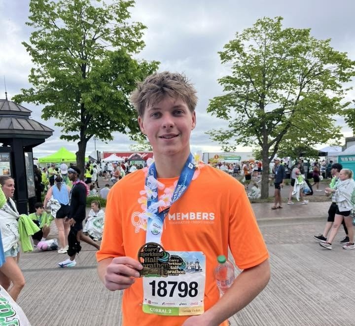 Tyler after half marathon.