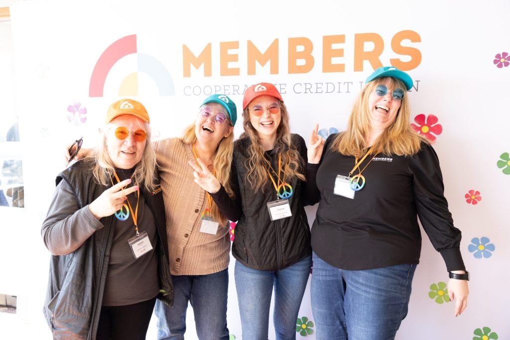 Happy employees at staff event